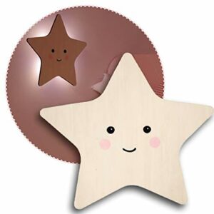 reer lumilu Silhouette Light Star, słodka lampa ścienna, wspaniały prezent na chrzest, prezent urodzinowy dla chłopców i dziewcząt, brązowa, 52177