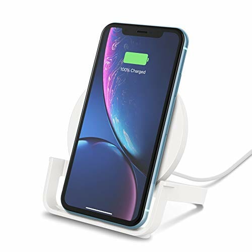 Belkin BoostCharge Bezprzewodowa podstawka ładująca o mocy 10 W (szybka ładowarka bezprzewodowa z certyfikatem Qi do iPhone’a, Samsunga, Pixela i innych urządzeń), biała - obrazek 4
