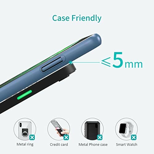 Zestaw 2 ładowarek bezprzewodowych, 7,5 W, do iPhone 12/12 Pro Max/SE 2020/11/11ProMax/XS/XR, 10 W Qi stacja ładująca do Galaxy S20/Note 20/10/9/8/S10, Airpod 2/Pro itp - obrazek 4