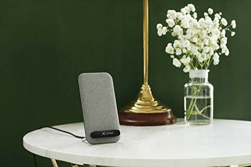 XLayer Bezprzewodowa ładowarka biurkowa 10 W, indukcyjna ładowarka, bezprzewodowa ładowarka do szybkiego ładowania, stacja ładująca Qi na biurko, pokrowiec z tkaniny, kolor jasnoszary - obrazek 3