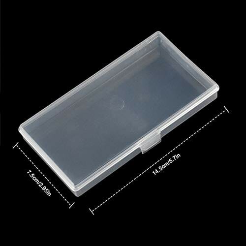 Małe plastikowe pudełko, prostokątne, przezroczyste pudełko na koraliki, pudełko do przechowywania rękodzieła z klapką do biżuterii, organizer na tabletki, śruby (15 x 8 x 2 cm) - obrazek 4