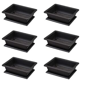 Bonsai doniczki treningowe, 6 sztuk, z tacą na kwiaty, kwadratowe, do