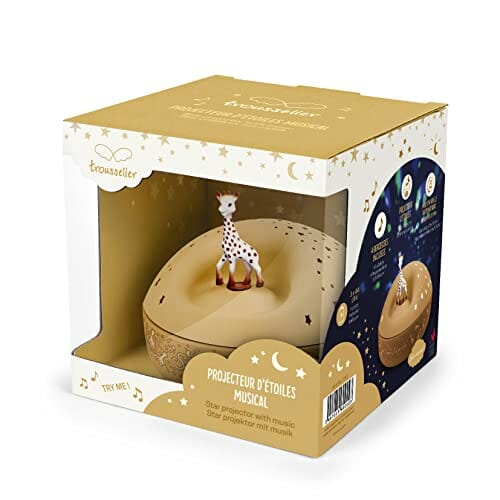 Trousselier - Sophie Żyrafa - lampka nocna - idealny prezent urodzinowy - projektor gwiazd z muzyką - obrotowa figurka - baterie w zestawie - obrazek 3