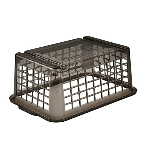 keeeper Kosz do przechowywania, wytrzymały plastik (PP), 2,8 l, 25 x 17 x 10 cm, czerwony, przezroczysty, krystalicznie szary - obrazek 4