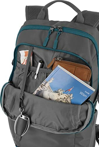 travelite OFFLITE plecak rowerowy z wytrzymałego materiału, plecak turystyczny z poliestru ze zintegrowaną osłoną przeciwdeszczową, 500 g, 46 cm, 12 litrów, antracytowy, 12 Liter, Współczesny - obrazek 6