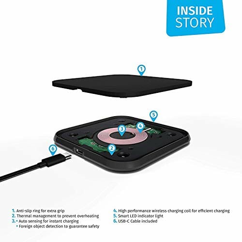 ZENS Pojedyncza szybka aluminiowa bezprzewodowa ładowarka z certyfikatem Qi, obsługuje szybkie ładowanie bezprzewodowe o mocy do 10 W - działa ze wszystkimi telefonami z bezprzewodowym ładowaniem - obrazek 3