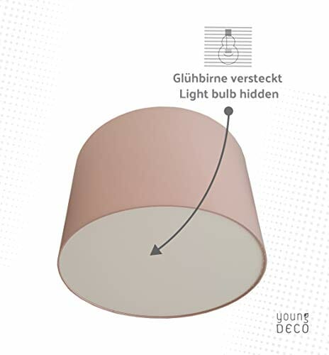 youngDECO Lampa do pokoju dziecięcego i niemowlęcego, delikatny brudny róż, 2 x E27, Ø 38 cm, klosz lampy do pokoju dziecięcego, kompletna lampa sufitowa do pokoju dziecięcego, wyprodukowana w UE - obrazek 7