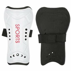 Ochraniacze piłkarskie dla dzieci, para ochraniaczy piłkarskich dla dzieci Ochraniacze na nogi Sportowe ochraniacze na golenie Regulowany pasek (biały)