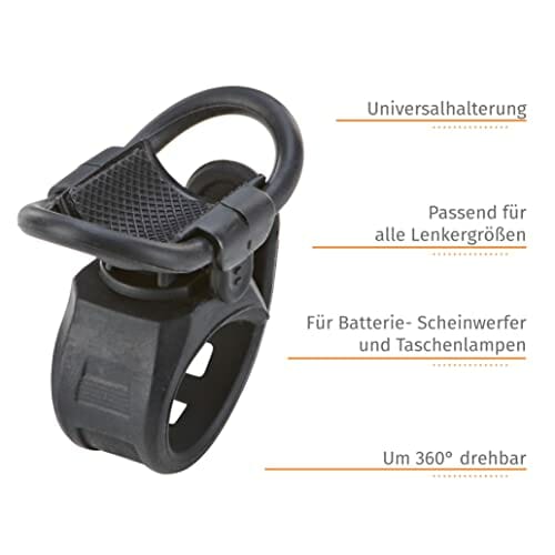 Prophete Unisex Prophete Holder til lommelygte og batterilys | 360° obrotowy silikonowy uchwyt uniwersalny, czarny, rozmiar M EU - obrazek 2