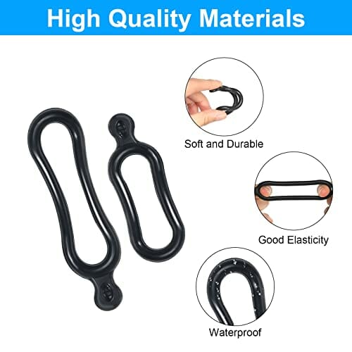 AOROPS Gumowy pierścień rowerowy ze stretchu, czarny, 30 sztuk, gumowa taśma do latarki rowerowej (15 dłuższych + 15 krótszych) - obrazek 6