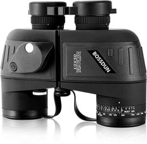 Lornetka morska 10 x 50 dla dorosłych, wodoodporna, z dalmierzem kompasowym, odporna na mgłę, soczewka BAK4, pryzmat, wojskowa lornetka do nawigacji, żeglowania, obserwacji ptaków i polowania