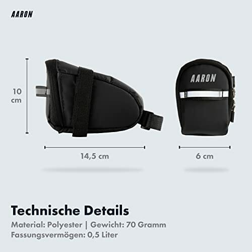 AARON Torba podsiodłowa z uchwytem na butelkę, wodoodporna torba rower - obrazek 6