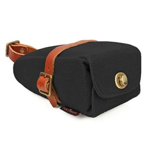 TOURBON Vintage Płócienna torba na kierownicę rowerową czarna