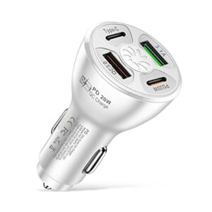 Stacja ładująca USB 20W 4-portowa ładowarka samochodowa do telefonu szybkie ładowanie PD typ C adapter USB wiele urządzeń inteligentnie szybkie ładowanie USB-A + typ-c do biura, szkoły i domu (Color