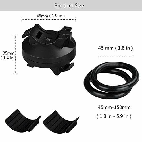 Uniwersalny uchwyt rowerowy obracany o 360° z małym pierścieniem podporowym do latarki, światła do roweru na szynie, obrotowy uchwyt na kierownicę rowerową, uchwyt na reflektor akumulatorowy - obrazek 7