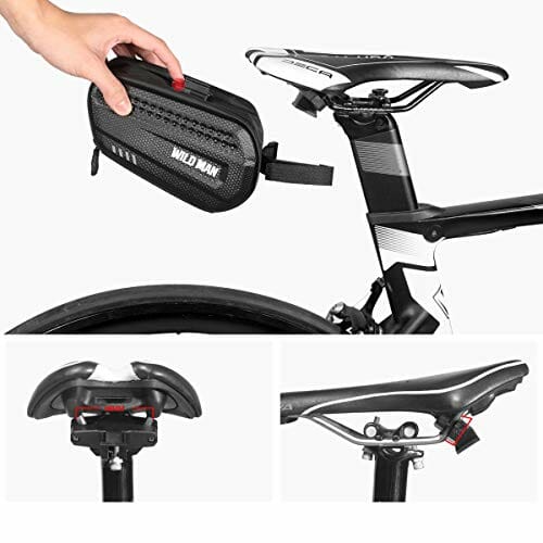 XPhonew torba na siodełko rowerowe, wodoodporna torba na siodełko rowerowe na siodełko na koturnie torba do przechowywania sakwa górska droga MTB rower torba na siodełko rowerowe narzędzie do naprawy roweru kieszonkowa torba na rower z odblaskowym paskiem - obrazek 2