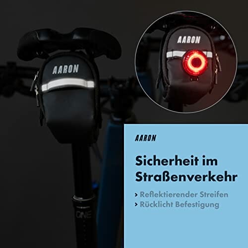 AARON Torba podsiodłowa z uchwytem na butelkę, wodoodporna torba rower - obrazek 7