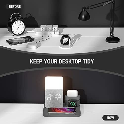 COLSUR bezprzewodowa ładowarka 3 w 1, indukcyjna stacja ładująca 15 W, bezprzewodowa ładowarka do zegarka i Watch Series SE 7 6 5 4 3 2, AirPods Pro 2, bezprzewodowa ładowarka do iPhone'a 14, 13 Pro Max, 13 Mini, 12 Pro Max - obrazek 13