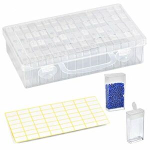 FOCCTS Pudełko do malowania diamentami, plastikowe koraliki pojemnik do przechowywania zdobienia paznokci pudełko organizator etui do majsterkowania / biżuterii / kryształków górskich / pigułek