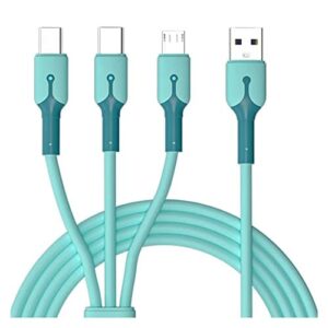 Stacja ładująca USB Kabel do ładowarki 3 w 1 Micro USB typu C Wielokrotny port USB Wielokrotny przewód ładujący USB Przewód do telefonu komórkowego do biura, szkoły i domu (Color : Blauw, Size : 1)