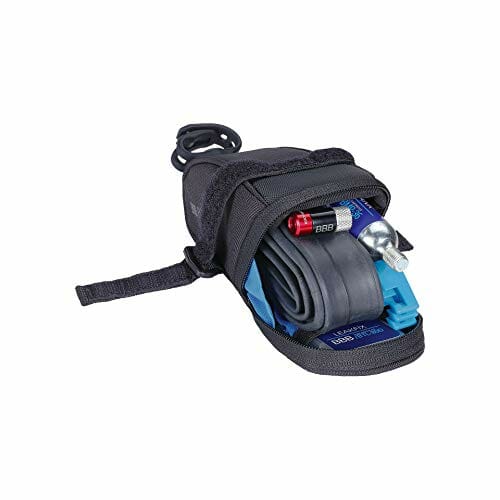 BBB CyclingSpeedPack Sgięta torba podsiodłowa | Wodoszczelny zamek błyskawiczny | Tylne światło LED uchwyt montażowy | odblaskowa czarna grafika - obrazek 2