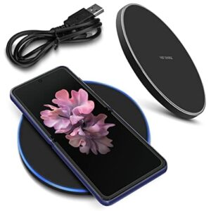 QI Wireless 15 W, bezprzewodowa stacja ładująca, kompatybilna z Samsung Galaxy Z Flip 4-3 / Fold 4-3 - 2 maty do szybkiego ładowania, indukcyjna, uniwersalna ładowarka do szybkiego ładowania, kolory: czarny