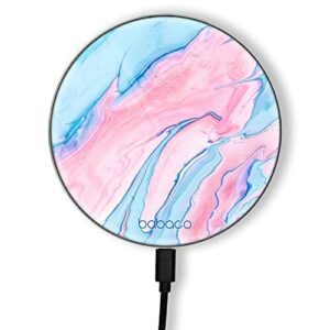 ERT GROUP Oryginalna i oficjalnie licencjonowana przez Babaco ładowarka indukcyjna, wzór Abstrakt 013, szklana bezprzewodowa stacja ładująca, kabel Micro USB 1 metr 10W