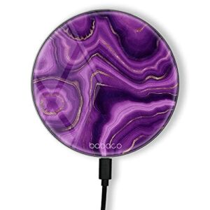 ERT GROUP Oryginalna i oficjalnie licencjonowana przez Babaco ładowarka indukcyjna, wzór Marble 006, szklana bezprzewodowa stacja ładująca, kabel Micro USB 1 metr 10W