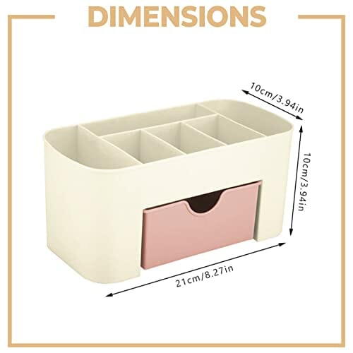 Retoo Organizer na kosmetyki z szufladą i sześcioma przegródkami do ma - obrazek 2