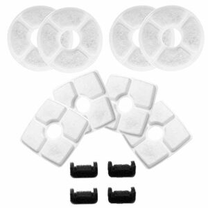 Xiuyer Filtr fontanny do wody dla kota, 8 szt. zamiennik filtra fontanny pitnej kwadratowy okrągły filtr zastępczy do dozownika wody