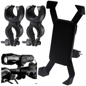 CHENKEE Uchwyt na latarkę, 2 sztuki, uchwyt na światło rowerowe, regulacja 360°, antypoślizgowy, uniwersalny uchwyt do montażu na rowerze i rowerze górskim