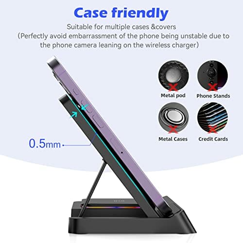 Bezprzewodowa ładowarka 3 w 1, 18 W, składana, indukcyjna stacja ładująca, bezprzewodowa ładowarka do iPhone 14, 13, 12, 11 Pro Max/Se 3/Xs/Xr/X/8+, Galaxy S22 S21/S20, do Apple Watch 7/6/Se/5/4/3/2/1, do Airpods Pro/2/3 - obrazek 6