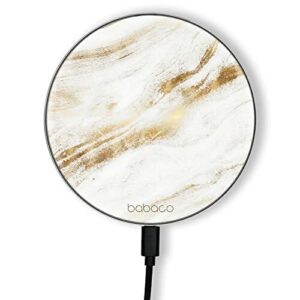 ERT GROUP Oryginalna i oficjalnie licencjonowana przez Babaco ładowarka indukcyjna, wzór Marble 013, szklana bezprzewodowa stacja ładująca, kabel Micro USB 1 metr 10W