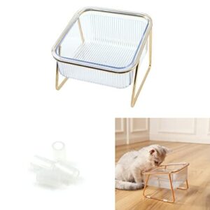 jinminamz Miska na karmę dla zwierząt domowych, kotów, miski na karmę dla psów, pochyła misa, zdejmowana, antypoślizgowa miska na wodę, chroni kręgosłup zwierzęcia, miski dla kotów ze stojakiem