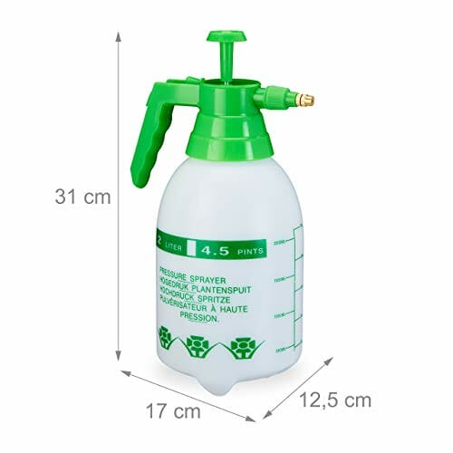 Relaxdays Butelka z pompką, regulowana dysza mosiężna, nawadnianie roś - obrazek 7