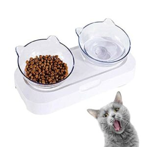 YOUTHINK Miska na karmę dla kota podniesiona miska na karmę podwójna miska na karmę ze stojakiem idealna dla kotów i małych psów, miska dla kotów