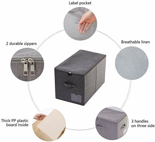 60L składany duży kosz do przechowywania do szafy IKEA, garderoby, biu - obrazek 7