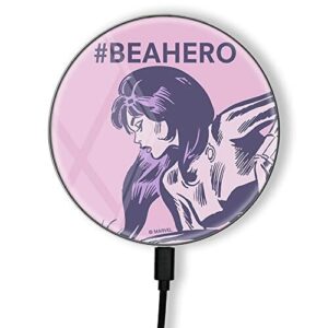 ERT GROUP Oryginalna i oficjalnie licencjonowana przez Marvel ładowarka indukcyjna, wzór Czarna Wdowa 004, szklana bezprzewodowa stacja ładująca, kabel Micro USB 1 metr 10W