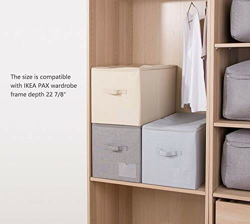 60L składany duży kosz do przechowywania do szafy IKEA, garderoby, biu - obrazek 3