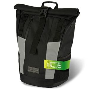invilus ® - Rolltop plecak z recyklingowanego i silnie odblaskowego materiału - [Bezpieczny przez nocy] - na uczelnię, sport, do pracy lub w czasie wolnym - idealny plecak na ciemną porę roku