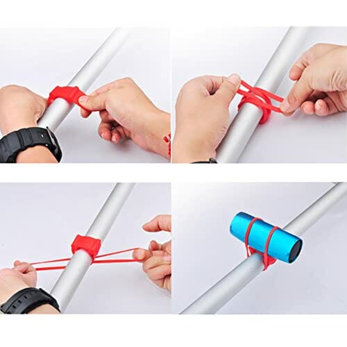 Silikonowe Mocowanie Paska Rowerowego Silikonowe Paski Rowerowe Latarka Taśma Mocująca do Kierownicy Silikonowy Pasek Rowerowy Mocowanie Silikonowy Uchwyt na światło Rowerowe do Odpowiednia do Latarki - obrazek 5