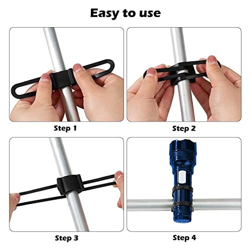 Zestaw 5 silikonowych pasków rowerowych Elastyczny uchwyt na kierownicę Elastyczny uchwyt na latarkę Piękny i trwały do stopera, telefonu komórkowego, czajnika, latarki, głośnika (pięć kolorów) - obrazek 2