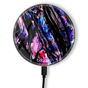 ERT GROUP Oryginalna i oficjalnie licencjonowana przez Babaco ładowarka indukcyjna, wzór Abstract 028, szklana bezprzewodowa stacja ładująca, kabel Micro USB 1 metr 10W