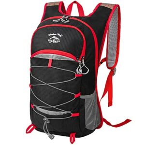 Wuzfully Plecak rowerowy dla mężczyzn, kobiet, 25 l, lekki, oddychający, wodoodporny, turystyka, outdoorowy, sportowy plecak, czarny