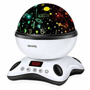 Moredig Projektor dla niemowląt, projektor nocnej lampki dla dzieci z timerem i pilotem zdalnego sterowania dla chłopców i dziewcząt