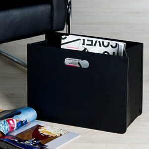 Stylowy i nowoczesny stojak na gazety i czasopisma - kosz na papier z wiadomościami - czarny