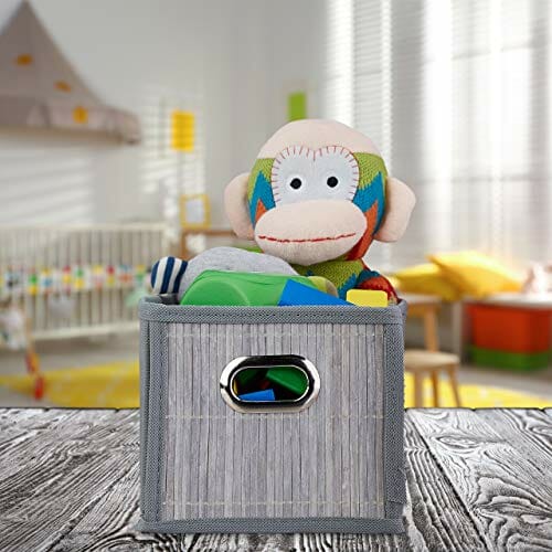 Relaxdays Bambusowy kosz do przechowywania, prostokątny, składany, wąs - obrazek 8