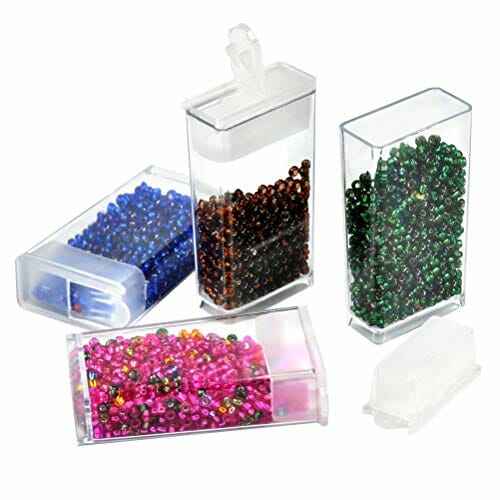 FOCCTS Pudełko do malowania diamentami, plastikowe koraliki pojemnik do przechowywania zdobienia paznokci pudełko organizator etui do majsterkowania / biżuterii / kryształków górskich / pigułek - obrazek 5