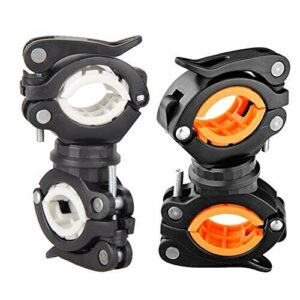 Yeemeen Klamra rowerowa, latarka, obracana o 360 stopni, uniwersalna latarka z klipsem, lampa rowerowa, uchwyt, 2 kolory