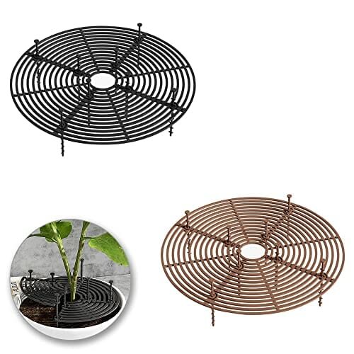 2 x Ochraniacze gleby do doniczek, Doniczka do ochrony roślin bezpieczeństwa, siatka ochronna do doniczek do ochrony dzieci i zwierząt domowych, Kolor Brązowy, Czarny